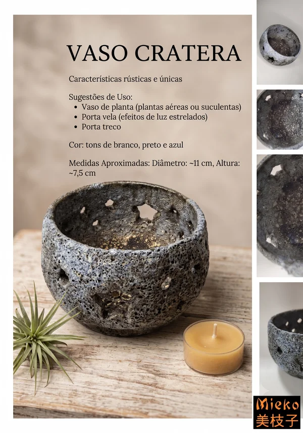 R$ 60 (PIX) R$ 70 (CARTÃO) - VASO CRATERA